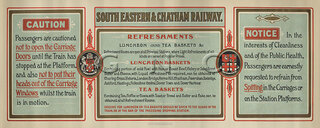 Refreshments, Luncheon Tea Baskets, Spitting Notice