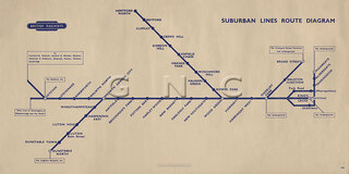 Kings Cross Suburban Lines Map Diagram c1960 