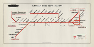 Kings Cross Suburban Lines Map Diagram 1950 