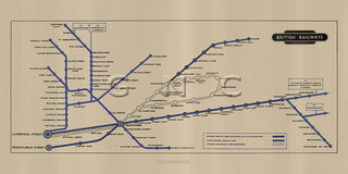 Liverpool St, London Suburban Map Diagram c1948