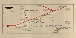 Liverpool Street Suburban Lines Map Diagram c1950