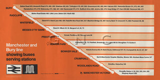 Manchester & Bury Line Map Diagram c1980 - British Rail London Midland Region