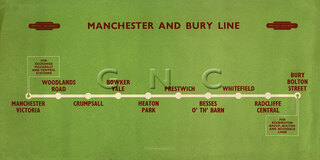 Manchester & Bury Line Map Diagram c1948