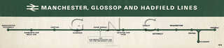 Manchester Glossop & Hadfield Map Diagram c1970