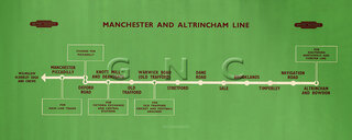 Manchester & Altrincham Line Map Diagram c1948 - British Rail London Midland Region