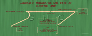 Lancaster Morecambe, Heysham Map Diagram c1948 - British Rail London Midland Region