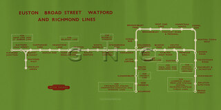 Broad St, Richmond, N London Line Map Diagram c1948