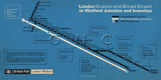 Broad St, Richmond, N London Line Map Diagram c1975