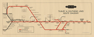 London LTS Tilbury Southend Map Diagram 1949 - British Rail London Midland Region