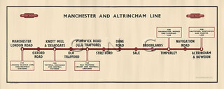 Manchester & Altrincham Line Map Diagram c1960