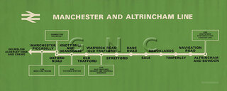 Manchester & Altrincham Line Map Diagram c1969