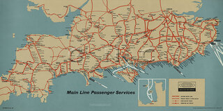 Southern Region Main Line Services Map 1959