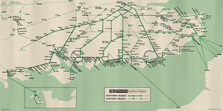 Southern Region General System Map Diagram 1966