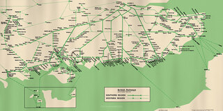 Southern Region General System Map Diagram 1963 - British Rail Southern Region