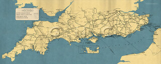 Southern Region General System Map 1956 - British Rail Southern Region