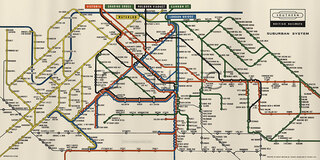 London Suburban System Map Diagram 1962 - British Rail Southern Region