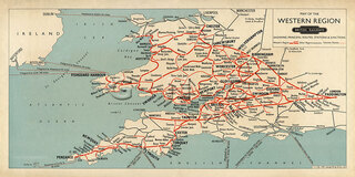 BR (W) General System Map Diagram 1959 - British Rail Western Region