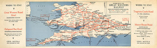 GWR General System Map Diagram & Adverts c1930