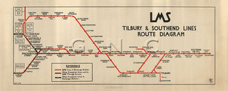 London Tilbury & Southend Lines Map Diagram - London Midland & Scottish Railway