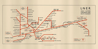 Great Eastern London Suburban Map Diagram 1946