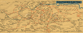 Southern Electric London Suburban Map c1934