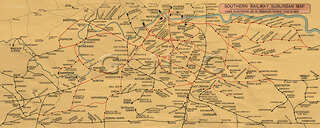 Southern Railway London Suburban Map 1926