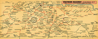 Southern Railway London Suburban Map 1929