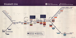 TFL Elizabeth Line London Map Line Diagram 2022 - London Transport