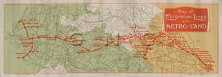 Metropolitan Rly Extention Lines Map Diagram c1923 