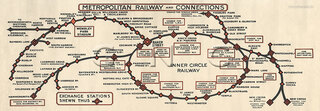 Metropolitan Railway London Map Diagram c1923