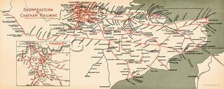 South Eastern & Chatham Railway Map c1900