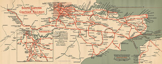 South Eastern & Chatham Railway Map c1910