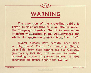 Removing, Interferring With Carriage Fittings 1946