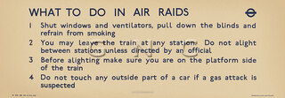 What To Do In Air Raids Notice 1940