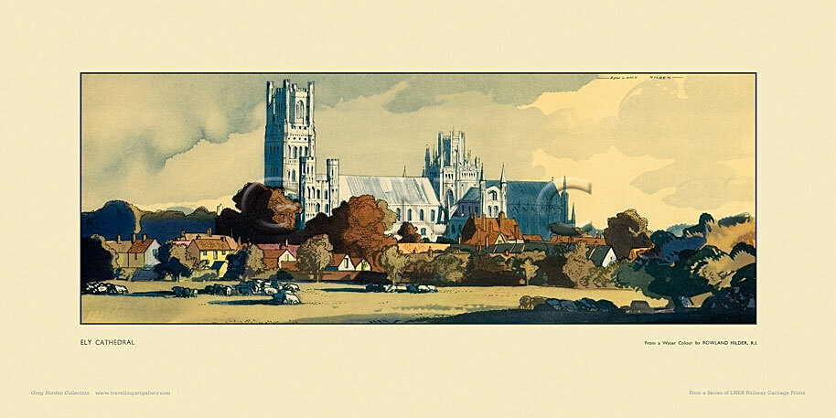 Ely Cathedral by Rowland Hilder - Travelling Art Gallery - Railway ...